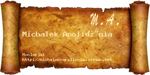 Michalek Apollónia névjegykártya